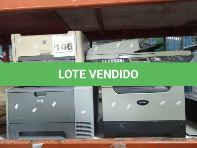 LOTE 106 - 03 IMPRESSORAS SENDO 01 MULTIFUNCIONAL BROTHER MFC 8860DN. (NO ESTADO) ATENÇÃO! FAZER A VISITAÇÃO ANTES DE ARREMATAR, NÃO SABEMOS SE FUNCIONA. LEILÃO NÃO TEM GARANTIA E NEM DEVOLUÇÃO, SUJEITO A POSSÍVEIS AVARIAS VISÍVEIS/OCULTAS E/OU AUSÊNCIA DE COMPONENTES.
