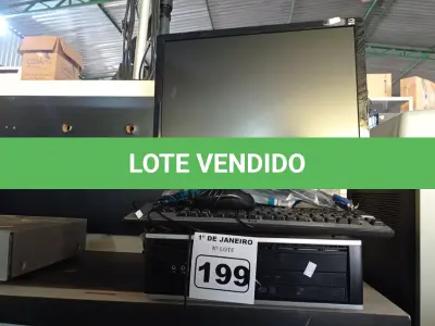 LOTE 199 - 01 CPU, 01 MONITOR, 01 TECLADO E 01 MOUSE. (NO ESTADO) ATENÇÃO! FAZER A VISITAÇÃO ANTES DE ARREMATAR, NÃO SABEMOS SE FUNCIONA. LEILÃO NÃO TEM GARANTIA E NEM DEVOLUÇÃO, SUJEITO A POSSÍVEIS AVARIAS VISÍVEIS/OCULTAS E/OU AUSÊNCIA DE COMPONENTES.