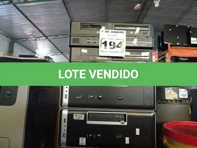 LOTE 194 - 06 CPU’S MARCAS E MODELOS DIVERSOS. (NO ESTADO) ATENÇÃO! FAZER A VISITAÇÃO ANTES DE ARREMATAR, NÃO SABEMOS SE FUNCIONA. LEILÃO NÃO TEM GARANTIA E NEM DEVOLUÇÃO, SUJEITO A POSSÍVEIS AVARIAS VISÍVEIS/OCULTAS E/OU AUSÊNCIA DE COMPONENTES.