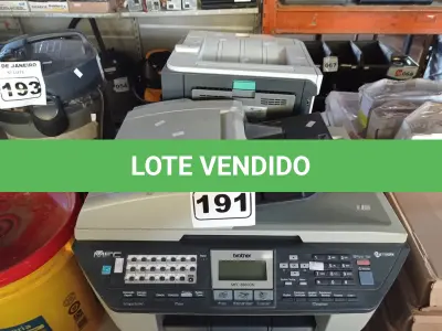 LOTE 191 - 03 IMPRESSORAS SENDO 01 MULTIFUNCIONAL MARCA BROTHER MFC-8860DN. (NO ESTADO) ATENÇÃO! FAZER A VISITAÇÃO ANTES DE ARREMATAR, NÃO SABEMOS SE FUNCIONA. LEILÃO NÃO TEM GARANTIA E NEM DEVOLUÇÃO, SUJEITO A POSSÍVEIS AVARIAS VISÍVEIS/OCULTAS E/OU AUSÊNCIA DE COMPONENTES.