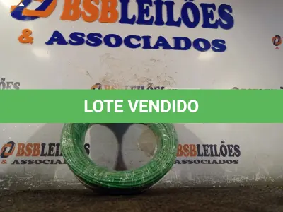LOTE 335 - 01 ROLO DE CABO FLEXÍVEL 100M 1X2,5MM NA COR VERDE. (NOVO). (NO ESTADO) ATENÇÃO! FAZER A VISITAÇÃO ANTES DE ARREMATAR, NÃO SABEMOS SE FUNCIONA. LEILÃO NÃO TEM GARANTIA E NEM DEVOLUÇÃO, SUJEITO A POSSÍVEIS AVARIAS VISÍVEIS/OCULTAS E/OU AUSÊNCIA DE COMPONENTES.