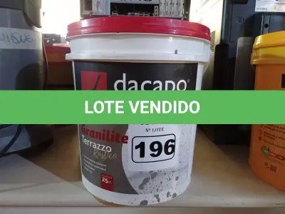 LOTE 196 - 01 BALDE DE GRANILITE RUSTICO DACAPÓ 25KG. (NO ESTADO) ATENÇÃO! FAZER A VISITAÇÃO ANTES DE ARREMATAR, NÃO SABEMOS SE FUNCIONA. LEILÃO NÃO TEM GARANTIA E NEM DEVOLUÇÃO, SUJEITO A POSSÍVEIS AVARIAS VISÍVEIS/OCULTAS E/OU AUSÊNCIA DE COMPONENTES.