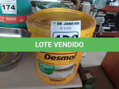LOTE 172 - 01 BALDE DE DESMOLDANTE PARA CONCRETO A SER REVESTIDO 18L. (NO ESTADO) ATENÇÃO! FAZER A VISITAÇÃO ANTES DE ARREMATAR, NÃO SABEMOS SE FUNCIONA. LEILÃO NÃO TEM GARANTIA E NEM DEVOLUÇÃO, SUJEITO A POSSÍVEIS AVARIAS VISÍVEIS/OCULTAS E/OU AUSÊNCIA DE COMPONENTES.