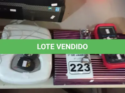 LOTE 223 - 01 CENTRAL DE ALARME, 01 SACA-ROLHAS, 01 MULTÍMETRO E 01 PIRÂMIDE 800. (NO ESTADO) ATENÇÃO! FAZER A VISITAÇÃO ANTES DE ARREMATAR, NÃO SABEMOS SE FUNCIONA. LEILÃO NÃO TEM GARANTIA E NEM DEVOLUÇÃO, SUJEITO A POSSÍVEIS AVARIAS VISÍVEIS/OCULTAS E/OU AUSÊNCIA DE COMPONENTES.