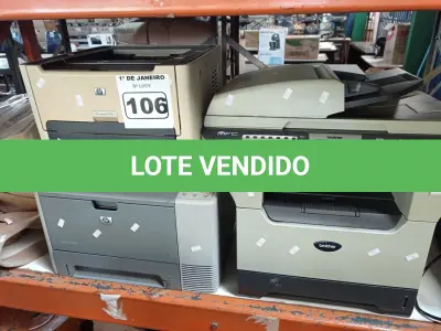 LOTE 106 - 03 IMPRESSORAS SENDO 01 MULTIFUNCIONAL BROTHER MFC 8860DN. (NO ESTADO) ATENÇÃO! FAZER A VISITAÇÃO ANTES DE ARREMATAR, NÃO SABEMOS SE FUNCIONA. LEILÃO NÃO TEM GARANTIA E NEM DEVOLUÇÃO, SUJEITO A POSSÍVEIS AVARIAS VISÍVEIS/OCULTAS E/OU AUSÊNCIA DE COMPONENTES.