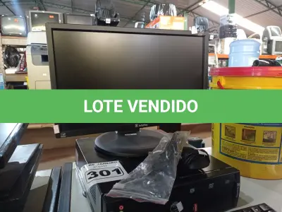 LOTE 301 - 01 CPU, 01 MONITOR, 01 TECLADO E 01 MOUSE. (NO ESTADO) ATENÇÃO! FAZER A VISITAÇÃO ANTES DE ARREMATAR, NÃO SABEMOS SE FUNCIONA. LEILÃO NÃO TEM GARANTIA E NEM DEVOLUÇÃO, SUJEITO A POSSÍVEIS AVARIAS VISÍVEIS/OCULTAS E/OU AUSÊNCIA DE COMPONENTES.