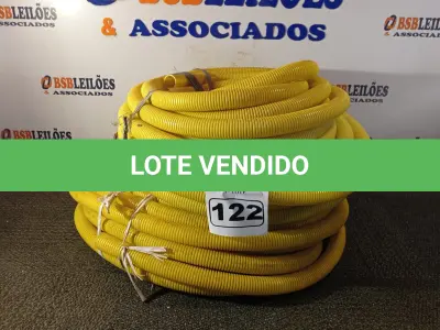 LOTE 122 - 02 ROLOS DE MANGUEIRA CORRUGADA. (NO ESTADO) ATENÇÃO! FAZER A VISITAÇÃO ANTES DE ARREMATAR, NÃO SABEMOS SE FUNCIONA. LEILÃO NÃO TEM GARANTIA E NEM DEVOLUÇÃO, SUJEITO A POSSÍVEIS AVARIAS VISÍVEIS/OCULTAS E/OU AUSÊNCIA DE COMPONENTES.