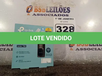 LOTE 328 - 01 ADAPTADOR WIRELESS TPLINK. (NO ESTADO) ATENÇÃO! FAZER A VISITAÇÃO ANTES DE ARREMATAR, NÃO SABEMOS SE FUNCIONA. LEILÃO NÃO TEM GARANTIA E NEM DEVOLUÇÃO, SUJEITO A POSSÍVEIS AVARIAS VISÍVEIS/OCULTAS E/OU AUSÊNCIA DE COMPONENTES.