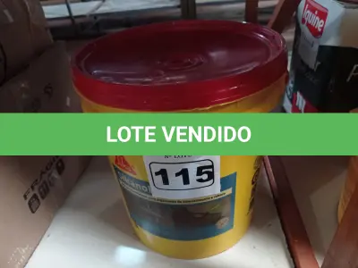 LOTE 115 - 01 BALDE DE SIKANOL ALVENARIA, ADITIVO PLASTIFICANTE PARA ARGAMASSA DE ASSENTAMENTO E REBOCO 18L. (NO ESTADO) ATENÇÃO! FAZER A VISITAÇÃO ANTES DE ARREMATAR, NÃO SABEMOS SE FUNCIONA. LEILÃO NÃO TEM GARANTIA E NEM DEVOLUÇÃO, SUJEITO A POSSÍVEIS AVARIAS VISÍVEIS/OCULTAS E/OU AUSÊNCIA DE COMPONENTES.