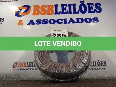 LOTE 285 - 01 ROLO DE CABO FLEXÍVEL 100M 1X10MM NA COR PRETA. (NOVO). (NO ESTADO) ATENÇÃO! FAZER A VISITAÇÃO ANTES DE ARREMATAR, NÃO SABEMOS SE FUNCIONA. LEILÃO NÃO TEM GARANTIA E NEM DEVOLUÇÃO, SUJEITO A POSSÍVEIS AVARIAS VISÍVEIS/OCULTAS E/OU AUSÊNCIA DE COMPONENTES.