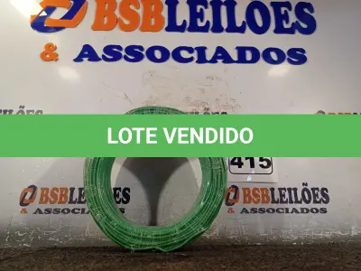 LOTE 415 - 01 ROLO DE CABO FLEXÍVEL 100M 1X2,2MM NA COR VERDE. (NOVO). (NO ESTADO) ATENÇÃO! FAZER A VISITAÇÃO ANTES DE ARREMATAR, NÃO SABEMOS SE FUNCIONA. LEILÃO NÃO TEM GARANTIA E NEM DEVOLUÇÃO, SUJEITO A POSSÍVEIS AVARIAS VISÍVEIS/OCULTAS E/OU AUSÊNCIA DE COMPONENTES.