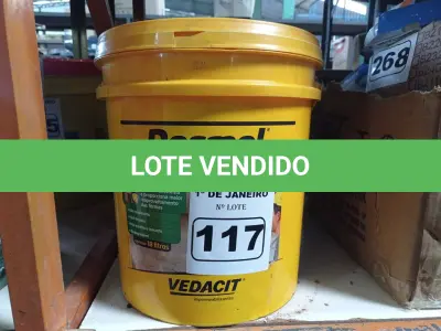 LOTE 117 - 01 BALDE DE DESMOLDANTE PARA CONCRETO A SER REVESTIDO 18L. (NO ESTADO) ATENÇÃO! FAZER A VISITAÇÃO ANTES DE ARREMATAR, NÃO SABEMOS SE FUNCIONA. LEILÃO NÃO TEM GARANTIA E NEM DEVOLUÇÃO, SUJEITO A POSSÍVEIS AVARIAS VISÍVEIS/OCULTAS E/OU AUSÊNCIA DE COMPONENTES.