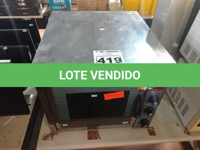 LOTE 419 - 01 FORNO ELÉTRICO MARCA LAYR 220V. (NO ESTADO) ATENÇÃO! FAZER A VISITAÇÃO ANTES DE ARREMATAR, NÃO SABEMOS SE FUNCIONA. LEILÃO NÃO TEM GARANTIA E NEM DEVOLUÇÃO, SUJEITO A POSSÍVEIS AVARIAS VISÍVEIS/OCULTAS E/OU AUSÊNCIA DE COMPONENTES.