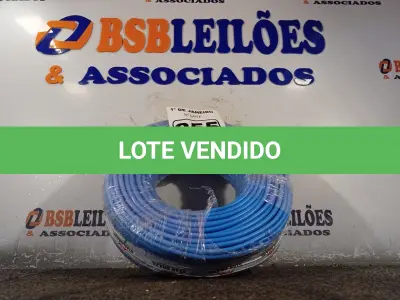 LOTE 255 - 01 ROLO DE CABO FLEXÍVEL 100M 1X10MM NA COR AZUL(NOVO). (NO ESTADO) ATENÇÃO! FAZER A VISITAÇÃO ANTES DE ARREMATAR, NÃO SABEMOS SE FUNCIONA. LEILÃO NÃO TEM GARANTIA E NEM DEVOLUÇÃO, SUJEITO A POSSÍVEIS AVARIAS VISÍVEIS/OCULTAS E/OU AUSÊNCIA DE COMPONENTES.