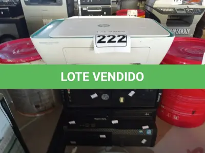 LOTE 222 - 01 IMPRESSORA JATO DE TINTA E 03 CPU’S MARCAS E MODELOS DIVERSOS. (NO ESTADO) ATENÇÃO! FAZER A VISITAÇÃO ANTES DE ARREMATAR, NÃO SABEMOS SE FUNCIONA. LEILÃO NÃO TEM GARANTIA E NEM DEVOLUÇÃO, SUJEITO A POSSÍVEIS AVARIAS VISÍVEIS/OCULTAS E/OU AUSÊNCIA DE COMPONENTES.
