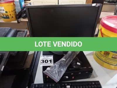 LOTE 301 - 01 CPU, 01 MONITOR, 01 TECLADO E 01 MOUSE. (NO ESTADO) ATENÇÃO! FAZER A VISITAÇÃO ANTES DE ARREMATAR, NÃO SABEMOS SE FUNCIONA. LEILÃO NÃO TEM GARANTIA E NEM DEVOLUÇÃO, SUJEITO A POSSÍVEIS AVARIAS VISÍVEIS/OCULTAS E/OU AUSÊNCIA DE COMPONENTES.