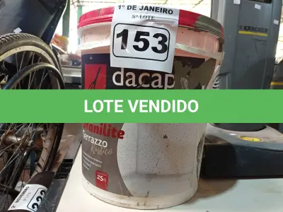 LOTE 153 - 01 BALDE DE GRANILITE RUSTICO DACAPÓ 25KG. (NO ESTADO) ATENÇÃO! FAZER A VISITAÇÃO ANTES DE ARREMATAR, NÃO SABEMOS SE FUNCIONA. LEILÃO NÃO TEM GARANTIA E NEM DEVOLUÇÃO, SUJEITO A POSSÍVEIS AVARIAS VISÍVEIS/OCULTAS E/OU AUSÊNCIA DE COMPONENTES.