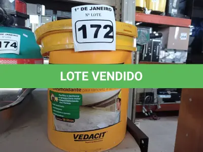 LOTE 172 - 01 BALDE DE DESMOLDANTE PARA CONCRETO A SER REVESTIDO 18L. (NO ESTADO) ATENÇÃO! FAZER A VISITAÇÃO ANTES DE ARREMATAR, NÃO SABEMOS SE FUNCIONA. LEILÃO NÃO TEM GARANTIA E NEM DEVOLUÇÃO, SUJEITO A POSSÍVEIS AVARIAS VISÍVEIS/OCULTAS E/OU AUSÊNCIA DE COMPONENTES.