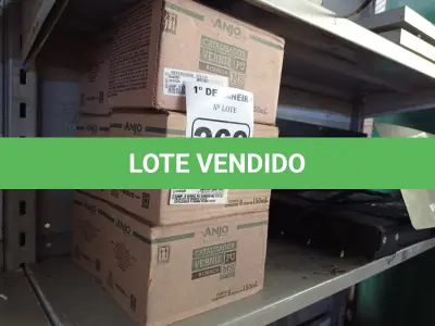 LOTE 269 - 01 LOTE COM VÁRIAS LATAS DE VERNIZ CATALIZADOR PU 150ML. (NO ESTADO) ATENÇÃO! FAZER A VISITAÇÃO ANTES DE ARREMATAR, NÃO SABEMOS SE FUNCIONA. LEILÃO NÃO TEM GARANTIA E NEM DEVOLUÇÃO, SUJEITO A POSSÍVEIS AVARIAS VISÍVEIS/OCULTAS E/OU AUSÊNCIA DE COMPONENTES.