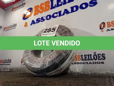 LOTE 285 - 01 ROLO DE CABO FLEXÍVEL 100M 1X10MM NA COR PRETA. (NOVO). (NO ESTADO) ATENÇÃO! FAZER A VISITAÇÃO ANTES DE ARREMATAR, NÃO SABEMOS SE FUNCIONA. LEILÃO NÃO TEM GARANTIA E NEM DEVOLUÇÃO, SUJEITO A POSSÍVEIS AVARIAS VISÍVEIS/OCULTAS E/OU AUSÊNCIA DE COMPONENTES.