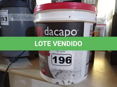 LOTE 196 - 01 BALDE DE GRANILITE RUSTICO DACAPÓ 25KG. (NO ESTADO) ATENÇÃO! FAZER A VISITAÇÃO ANTES DE ARREMATAR, NÃO SABEMOS SE FUNCIONA. LEILÃO NÃO TEM GARANTIA E NEM DEVOLUÇÃO, SUJEITO A POSSÍVEIS AVARIAS VISÍVEIS/OCULTAS E/OU AUSÊNCIA DE COMPONENTES.