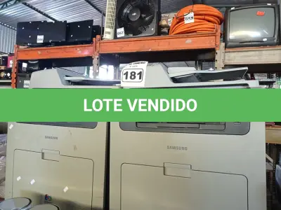 LOTE 181 - 02 IMPRESSORAS MULTIFUNCIONAL MARCAS SAMSUNG MODELOS CLX6250FX. (NO ESTADO) ATENÇÃO! FAZER A VISITAÇÃO ANTES DE ARREMATAR, NÃO SABEMOS SE FUNCIONA. LEILÃO NÃO TEM GARANTIA E NEM DEVOLUÇÃO, SUJEITO A POSSÍVEIS AVARIAS VISÍVEIS/OCULTAS E/OU AUSÊNCIA DE COMPONENTES.