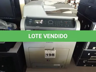 LOTE 198 - 01 IMPRESSORA MULTIFUNCIONAL MARCA SAMSUNG MODELO CLX-6250FX. (NO ESTADO) ATENÇÃO! FAZER A VISITAÇÃO ANTES DE ARREMATAR, NÃO SABEMOS SE FUNCIONA. LEILÃO NÃO TEM GARANTIA E NEM DEVOLUÇÃO, SUJEITO A POSSÍVEIS AVARIAS VISÍVEIS/OCULTAS E/OU AUSÊNCIA DE COMPONENTES.
