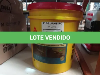 LOTE 115 - 01 BALDE DE SIKANOL ALVENARIA, ADITIVO PLASTIFICANTE PARA ARGAMASSA DE ASSENTAMENTO E REBOCO 18L. (NO ESTADO) ATENÇÃO! FAZER A VISITAÇÃO ANTES DE ARREMATAR, NÃO SABEMOS SE FUNCIONA. LEILÃO NÃO TEM GARANTIA E NEM DEVOLUÇÃO, SUJEITO A POSSÍVEIS AVARIAS VISÍVEIS/OCULTAS E/OU AUSÊNCIA DE COMPONENTES.