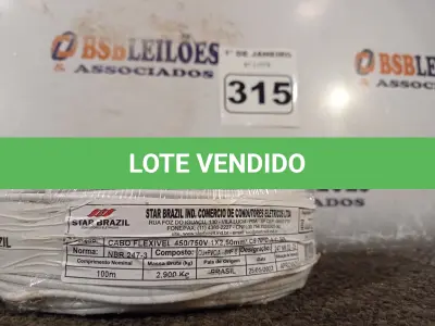 LOTE 315 - 01 ROLO DE CABO FLEXÍVEL 100M 1X2,5MM NA COR VERDE. (NOVO). (NO ESTADO) ATENÇÃO! FAZER A VISITAÇÃO ANTES DE ARREMATAR, NÃO SABEMOS SE FUNCIONA. LEILÃO NÃO TEM GARANTIA E NEM DEVOLUÇÃO, SUJEITO A POSSÍVEIS AVARIAS VISÍVEIS/OCULTAS E/OU AUSÊNCIA DE COMPONENTES.