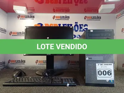 LOTE 006 - 01 COMPUTADOR CORE I3 MARCA DELL. (NO ESTADO) ATENÇÃO! FAZER A VISITAÇÃO ANTES DE ARREMATAR, NÃO SABEMOS SE FUNCIONA. LEILÃO NÃO TEM GARANTIA E NEM DEVOLUÇÃO, SUJEITO A POSSÍVEIS AVARIAS VISÍVEIS/OCULTAS E/OU AUSÊNCIA DE COMPONENTES.