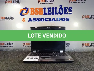 LOTE 008 - 01 NOTEBOOK. (NO ESTADO) ATENÇÃO! FAZER A VISITAÇÃO ANTES DE ARREMATAR, NÃO SABEMOS SE FUNCIONA. LEILÃO NÃO TEM GARANTIA E NEM DEVOLUÇÃO, SUJEITO A POSSÍVEIS AVARIAS VISÍVEIS/OCULTAS E/OU AUSÊNCIA DE COMPONENTES.