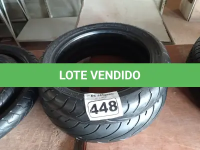 LOTE 448 - 02 PNEUS DE MOTO 120/70/15, 150/60/17. (NO ESTADO) ATENÇÃO! FAZER A VISITAÇÃO ANTES DE ARREMATAR, NÃO SABEMOS SE FUNCIONA. LEILÃO NÃO TEM GARANTIA E NEM DEVOLUÇÃO, SUJEITO A POSSÍVEIS AVARIAS VISÍVEIS/OCULTAS E/OU AUSÊNCIA DE COMPONENTES.