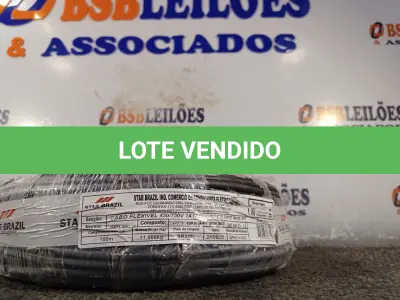 LOTE 150 - 01 ROLO DE CABO FLEXÍVEL 100M 1X10MM NA COR PRETA(NOVO). (NO ESTADO) ATENÇÃO! FAZER A VISITAÇÃO ANTES DE ARREMATAR, NÃO SABEMOS SE FUNCIONA. LEILÃO NÃO TEM GARANTIA E NEM DEVOLUÇÃO, SUJEITO A POSSÍVEIS AVARIAS VISÍVEIS/OCULTAS E/OU AUSÊNCIA DE COMPONENTES.