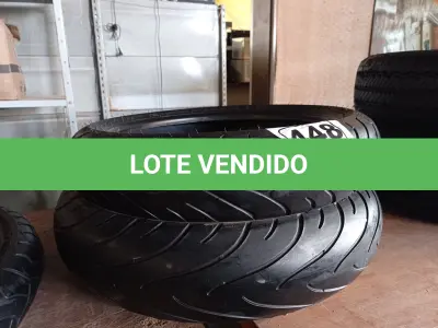 LOTE 448 - 02 PNEUS DE MOTO 120/70/15, 150/60/17. (NO ESTADO) ATENÇÃO! FAZER A VISITAÇÃO ANTES DE ARREMATAR, NÃO SABEMOS SE FUNCIONA. LEILÃO NÃO TEM GARANTIA E NEM DEVOLUÇÃO, SUJEITO A POSSÍVEIS AVARIAS VISÍVEIS/OCULTAS E/OU AUSÊNCIA DE COMPONENTES.