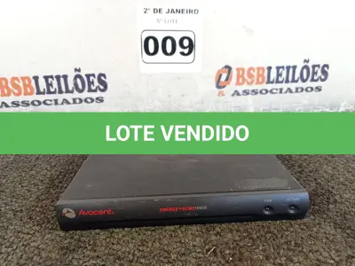 LOTE 009 - 01 AVOCENT EMERGE RECEPTOR ECMS1000R. (NO ESTADO) ATENÇÃO! FAZER A VISITAÇÃO ANTES DE ARREMATAR, NÃO SABEMOS SE FUNCIONA. LEILÃO NÃO TEM GARANTIA E NEM DEVOLUÇÃO, SUJEITO A POSSÍVEIS AVARIAS VISÍVEIS/OCULTAS E/OU AUSÊNCIA DE COMPONENTES.