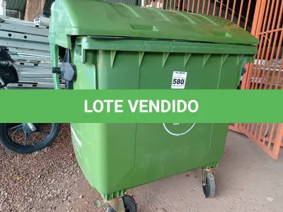 LOTE 580 - 01 CONTÊINER HDPE EN840 12000L.  (NO ESTADO) ATENÇÃO! FAZER A VISITAÇÃO ANTES DE ARREMATAR, NÃO SABEMOS SE FUNCIONA. LEILÃO NÃO TEM GARANTIA E NEM DEVOLUÇÃO, SUJEITO A POSSÍVEIS AVARIAS VISÍVEIS/OCULTAS E/OU AUSÊNCIA DE COMPONENTES.