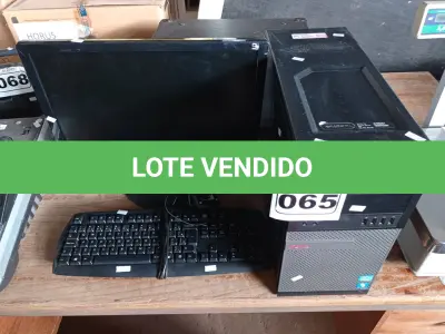 LOTE 065 - 01 CPU, 01 TECLADO E 01 MONITOR. (NO ESTADO) ATENÇÃO! FAZER A VISITAÇÃO ANTES DE ARREMATAR, NÃO SABEMOS SE FUNCIONA. LEILÃO NÃO TEM GARANTIA E NEM DEVOLUÇÃO, SUJEITO A POSSÍVEIS AVARIAS VISÍVEIS/OCULTAS E/OU AUSÊNCIA DE COMPONENTES.