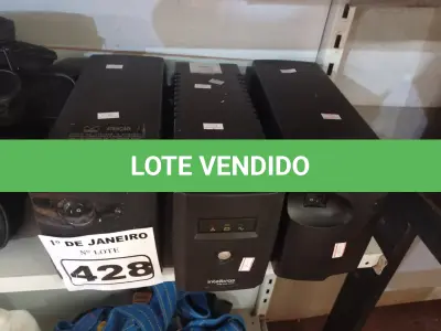 LOTE 428 - 01 NOBREAK E 02 ESTABILIZADORES MARCAS E MODELOS DIVERSOS.  (NO ESTADO) ATENÇÃO! FAZER A VISITAÇÃO ANTES DE ARREMATAR, NÃO SABEMOS SE FUNCIONA. LEILÃO NÃO TEM GARANTIA E NEM DEVOLUÇÃO, SUJEITO A POSSÍVEIS AVARIAS VISÍVEIS/OCULTAS E/OU AUSÊNCIA DE COMPONENTES.
