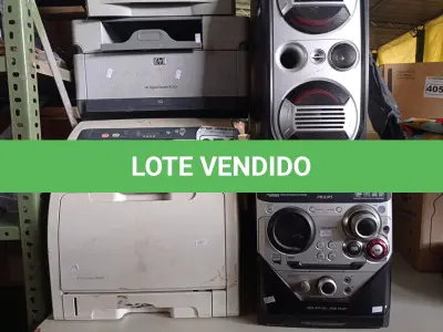 LOTE 071 - 03 IMPRESSORAS MARCAS E MODELOS DIVERSOS, 01 SCANNER, 01 APARELHO DE FAX E 01 APARELHO DE SOM. (NO ESTADO) ATENÇÃO! FAZER A VISITAÇÃO ANTES DE ARREMATAR, NÃO SABEMOS SE FUNCIONA. LEILÃO NÃO TEM GARANTIA E NEM DEVOLUÇÃO, SUJEITO A POSSÍVEIS AVARIAS VISÍVEIS/OCULTAS E/OU AUSÊNCIA DE COMPONENTES.