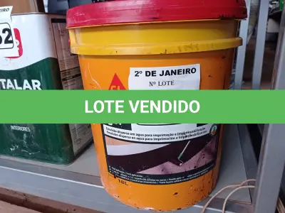 LOTE 051 - 01 LATA DE SIKAECOASFALTO EMULSÃO DISPERSA EM ÁGUA P/ IMPRIMAÇÃO/IPERMEABILIZAÇÃO DE 18L. (NO ESTADO) ATENÇÃO! FAZER A VISITAÇÃO ANTES DE ARREMATAR, NÃO SABEMOS SE FUNCIONA. LEILÃO NÃO TEM GARANTIA E NEM DEVOLUÇÃO, SUJEITO A POSSÍVEIS AVARIAS VISÍVEIS/OCULTAS E/OU AUSÊNCIA DE COMPONENTES.