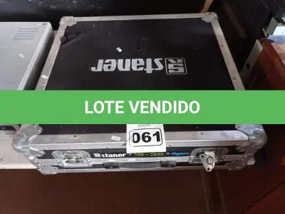 LOTE 061 - 01 MESA DE SOM STANER 16/3S COM MALETA. (NO ESTADO) ATENÇÃO! FAZER A VISITAÇÃO ANTES DE ARREMATAR, NÃO SABEMOS SE FUNCIONA. LEILÃO NÃO TEM GARANTIA E NEM DEVOLUÇÃO, SUJEITO A POSSÍVEIS AVARIAS VISÍVEIS/OCULTAS E/OU AUSÊNCIA DE COMPONENTES.