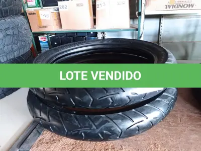 LOTE 450 - 02 PNEUS DE MOTO 100/90/19. (NO ESTADO) ATENÇÃO! FAZER A VISITAÇÃO ANTES DE ARREMATAR, NÃO SABEMOS SE FUNCIONA. LEILÃO NÃO TEM GARANTIA E NEM DEVOLUÇÃO, SUJEITO A POSSÍVEIS AVARIAS VISÍVEIS/OCULTAS E/OU AUSÊNCIA DE COMPONENTES.