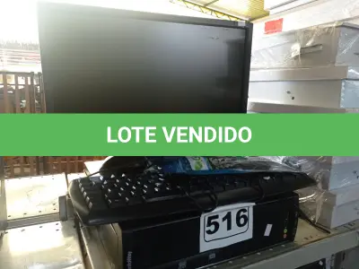 LOTE 516 - 01 CPU, 01 MONITOR, 01 TECLADO E 01 MOUSE. (NO ESTADO) ATENÇÃO! FAZER A VISITAÇÃO ANTES DE ARREMATAR, NÃO SABEMOS SE FUNCIONA. LEILÃO NÃO TEM GARANTIA E NEM DEVOLUÇÃO, SUJEITO A POSSÍVEIS AVARIAS VISÍVEIS/OCULTAS E/OU AUSÊNCIA DE COMPONENTES.