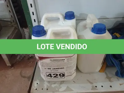 LOTE 429 - 15 LITROS DE CLOROCLEAN. (NO ESTADO) ATENÇÃO! FAZER A VISITAÇÃO ANTES DE ARREMATAR, NÃO SABEMOS SE FUNCIONA. LEILÃO NÃO TEM GARANTIA E NEM DEVOLUÇÃO, SUJEITO A POSSÍVEIS AVARIAS VISÍVEIS/OCULTAS E/OU AUSÊNCIA DE COMPONENTES.