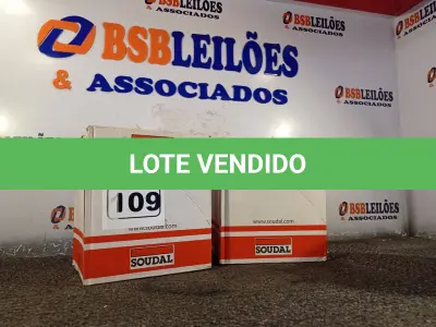 LOTE 109 - 02 CAIXAS DE SILICONE NEUTRO CONSTRUÇÃO COM 12 UNIDADES CADA MARCA SOUDAL. (NO ESTADO) ATENÇÃO! FAZER A VISITAÇÃO ANTES DE ARREMATAR, NÃO SABEMOS SE FUNCIONA. LEILÃO NÃO TEM GARANTIA E NEM DEVOLUÇÃO, SUJEITO A POSSÍVEIS AVARIAS VISÍVEIS/OCULTAS E/OU AUSÊNCIA DE COMPONENTES.