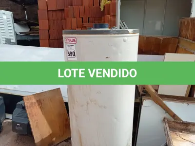 LOTE 590 - 01 BOILER. (NO ESTADO) ATENÇÃO! FAZER A VISITAÇÃO ANTES DE ARREMATAR, NÃO SABEMOS SE FUNCIONA. LEILÃO NÃO TEM GARANTIA E NEM DEVOLUÇÃO, SUJEITO A POSSÍVEIS AVARIAS VISÍVEIS/OCULTAS E/OU AUSÊNCIA DE COMPONENTES.