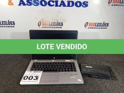 LOTE 003 - 01 NOTEBOOK CORE I5 MARCA HP S/FONTE. (NO ESTADO) ATENÇÃO! FAZER A VISITAÇÃO ANTES DE ARREMATAR, NÃO SABEMOS SE FUNCIONA. LEILÃO NÃO TEM GARANTIA E NEM DEVOLUÇÃO, SUJEITO A POSSÍVEIS AVARIAS VISÍVEIS/OCULTAS E/OU AUSÊNCIA DE COMPONENTES.