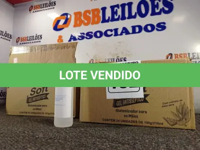 LOTE 152 - 02 CAIXAS COM FRASCOS DE ÁLCOOL ETÍLICO HIDRATADO 70% 190G COM 24 UNIDADES CADA. (NO ESTADO) ATENÇÃO! FAZER A VISITAÇÃO ANTES DE ARREMATAR, NÃO SABEMOS SE FUNCIONA. LEILÃO NÃO TEM GARANTIA E NEM DEVOLUÇÃO, SUJEITO A POSSÍVEIS AVARIAS VISÍVEIS/OCULTAS E/OU AUSÊNCIA DE COMPONENTES.