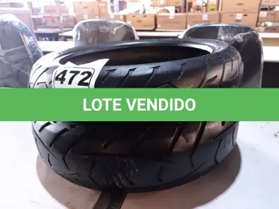 LOTE 472 - 02 PNEUS DE MOTO 120/70/17, 170/60/17. (NO ESTADO) ATENÇÃO! FAZER A VISITAÇÃO ANTES DE ARREMATAR, NÃO SABEMOS SE FUNCIONA. LEILÃO NÃO TEM GARANTIA E NEM DEVOLUÇÃO, SUJEITO A POSSÍVEIS AVARIAS VISÍVEIS/OCULTAS E/OU AUSÊNCIA DE COMPONENTES.