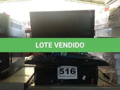 LOTE 516 - 01 CPU, 01 MONITOR, 01 TECLADO E 01 MOUSE. (NO ESTADO) ATENÇÃO! FAZER A VISITAÇÃO ANTES DE ARREMATAR, NÃO SABEMOS SE FUNCIONA. LEILÃO NÃO TEM GARANTIA E NEM DEVOLUÇÃO, SUJEITO A POSSÍVEIS AVARIAS VISÍVEIS/OCULTAS E/OU AUSÊNCIA DE COMPONENTES.